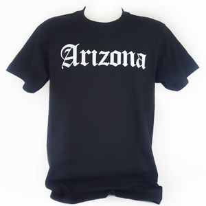 Arizona Black Old English Letters T-Shirt Tee